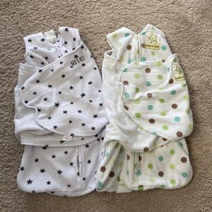 Bundle of 2 fleece Halo swaddle sleep sacks